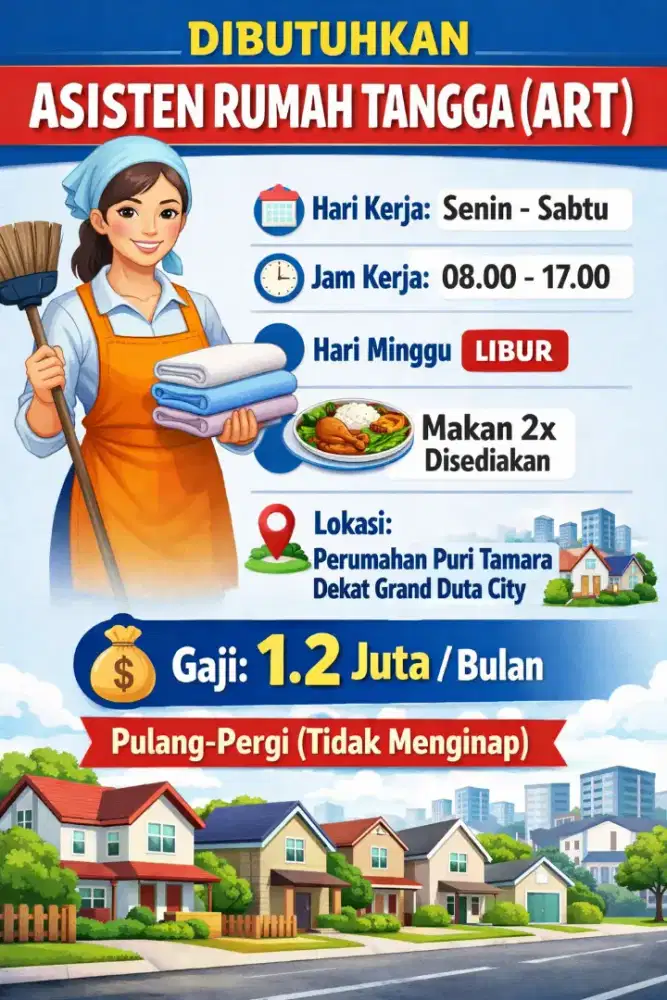 DIBUTUHKAN ART DI PURI TAMARA BEKASI DEKAT GRAND DUTA CITY