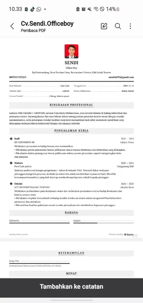 Cari pekerjaan office boy