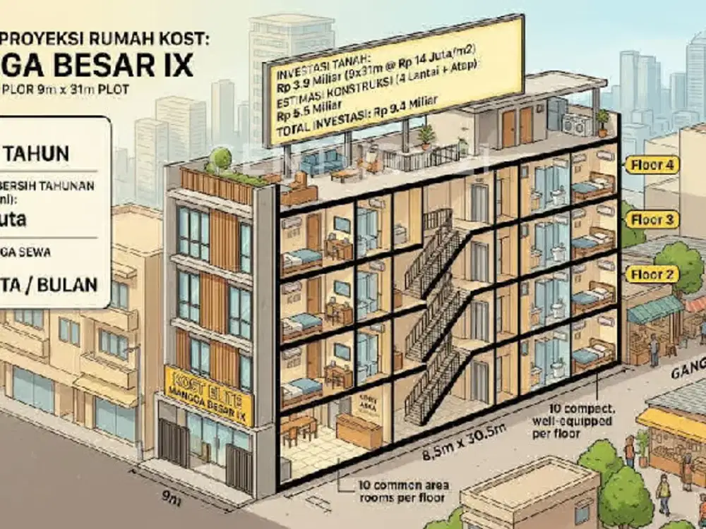 Dijual Rumah Tua Mangga Besar 9 Jalan 2 Mobil Cocok Kost