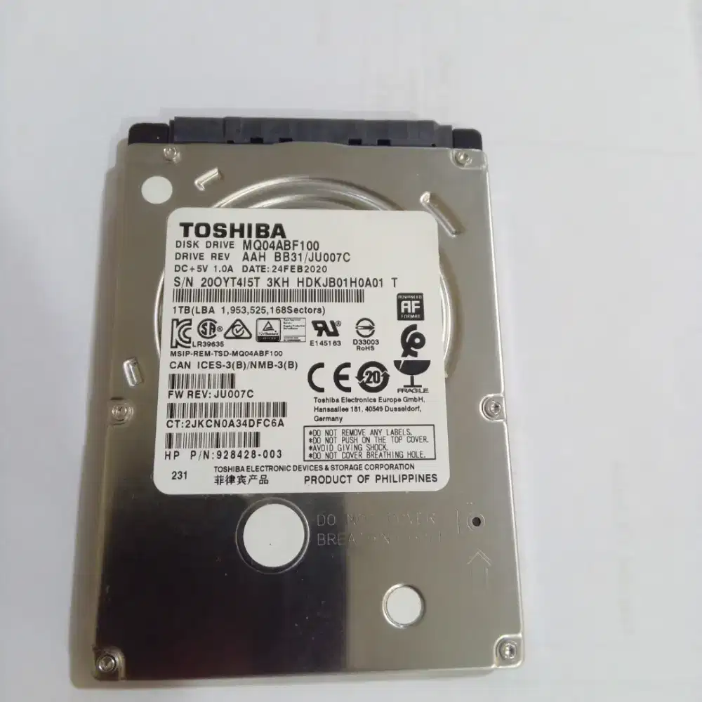 JUAL HDD 1TB SECOND MULUS