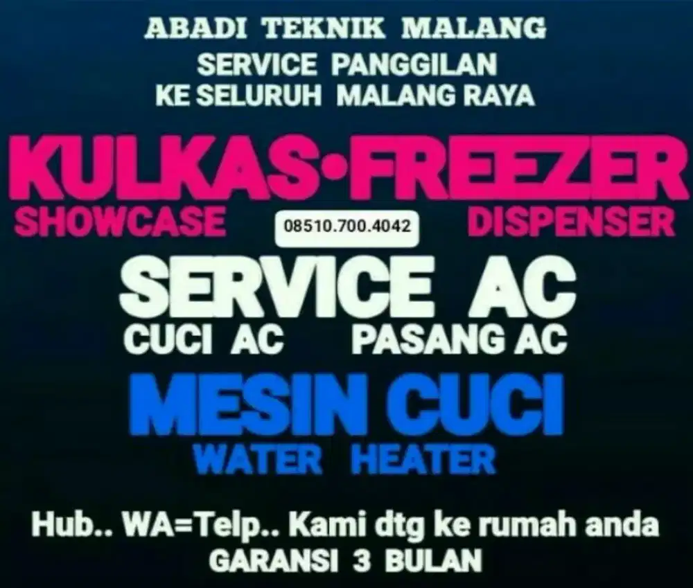 service kulkas ac(cuci ac-75)mesin cuci water heater servis panggilan