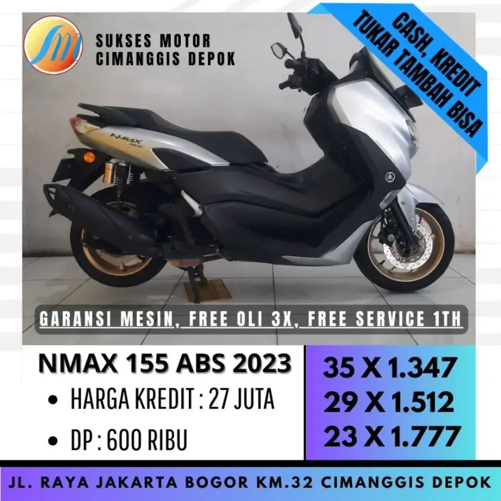 NMAX 155 CON ABS 2023 SILVER DP 600 BERGARANSI [SUKSES MOTOR]