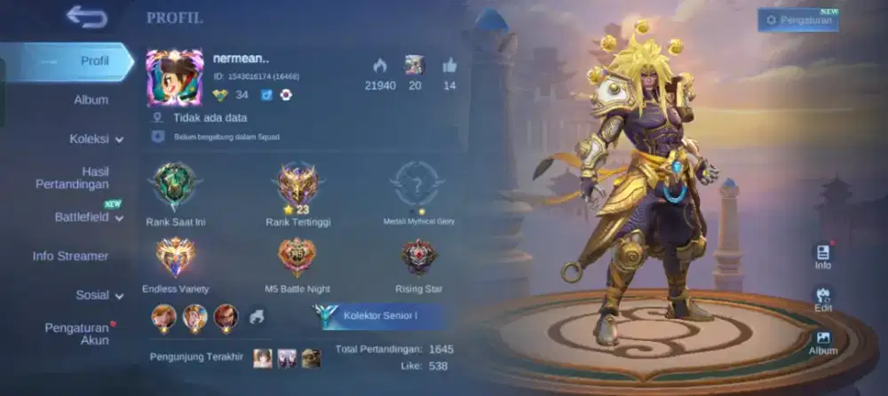 Dijual Akun ML (Mobile Legends)