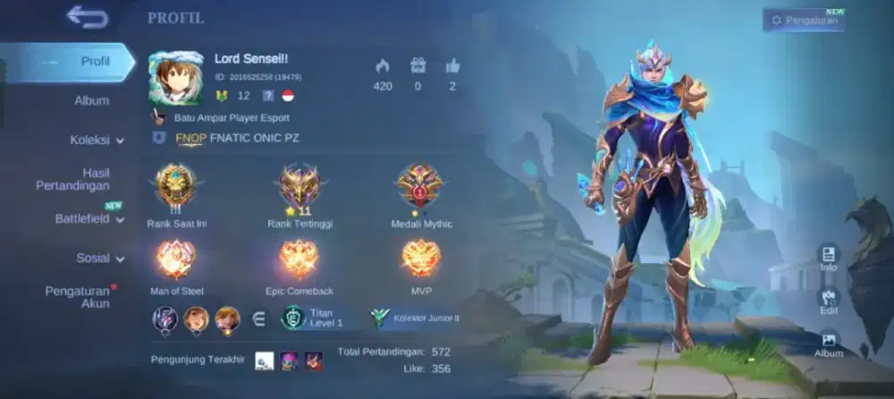 Dijual Akun ML (Mobile Legends)