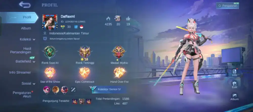 Dijual Akun ML (Mobile Legends)
