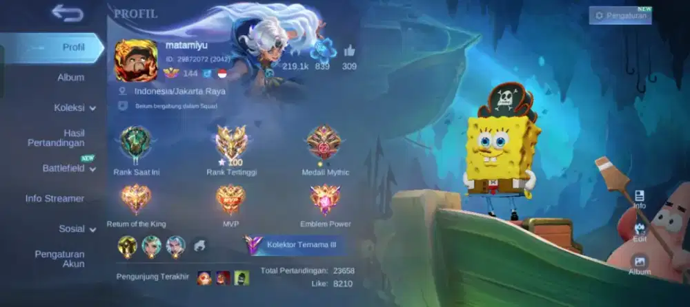 Dijual Akun ML (Mobile Legends)