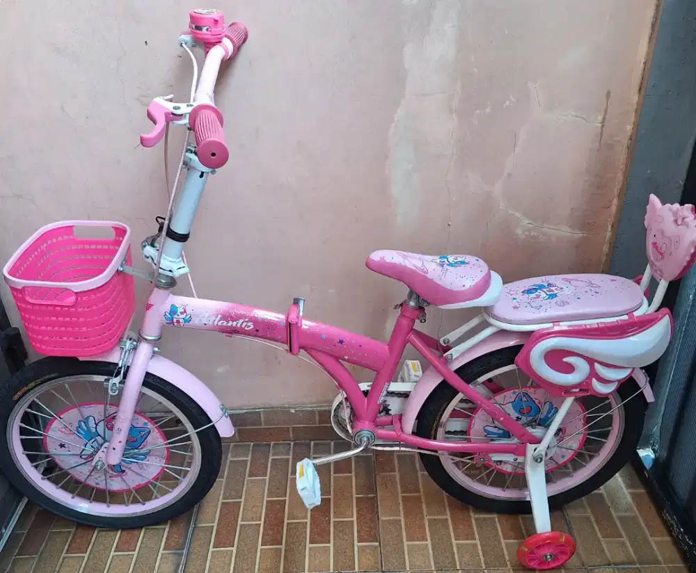 Sepeda lipat anak Atlantis Pink 18 inch