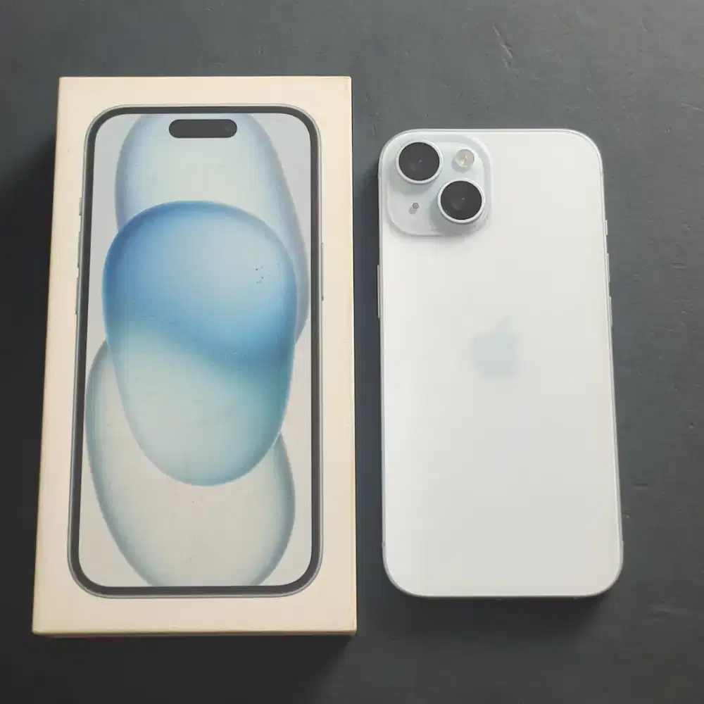 IPHONE 15 128GB BLUE EX GARANSI RESMI IBOX