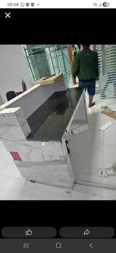 Jual meja repsionis/kasir full marmer