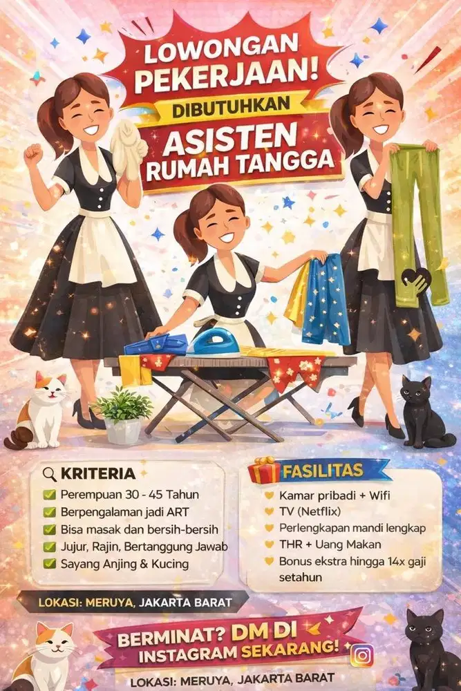 ART Perempuan Menginap – Serius Kerja & Jangka Panjang