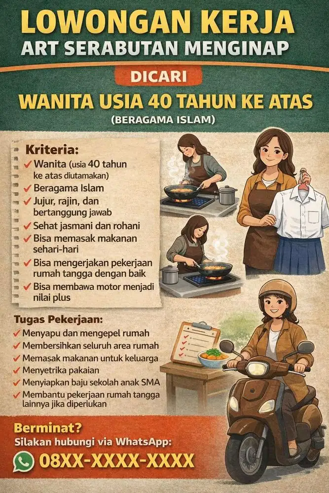 LOWONGAN KERJA ART SERABUTAN MENGINAP