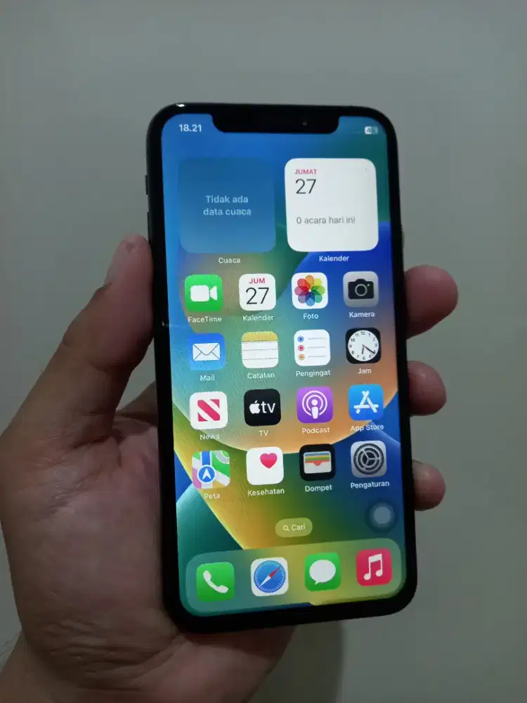 IPhone X Grey 256Gb Ex Inter Fullset ada minus face id off aja