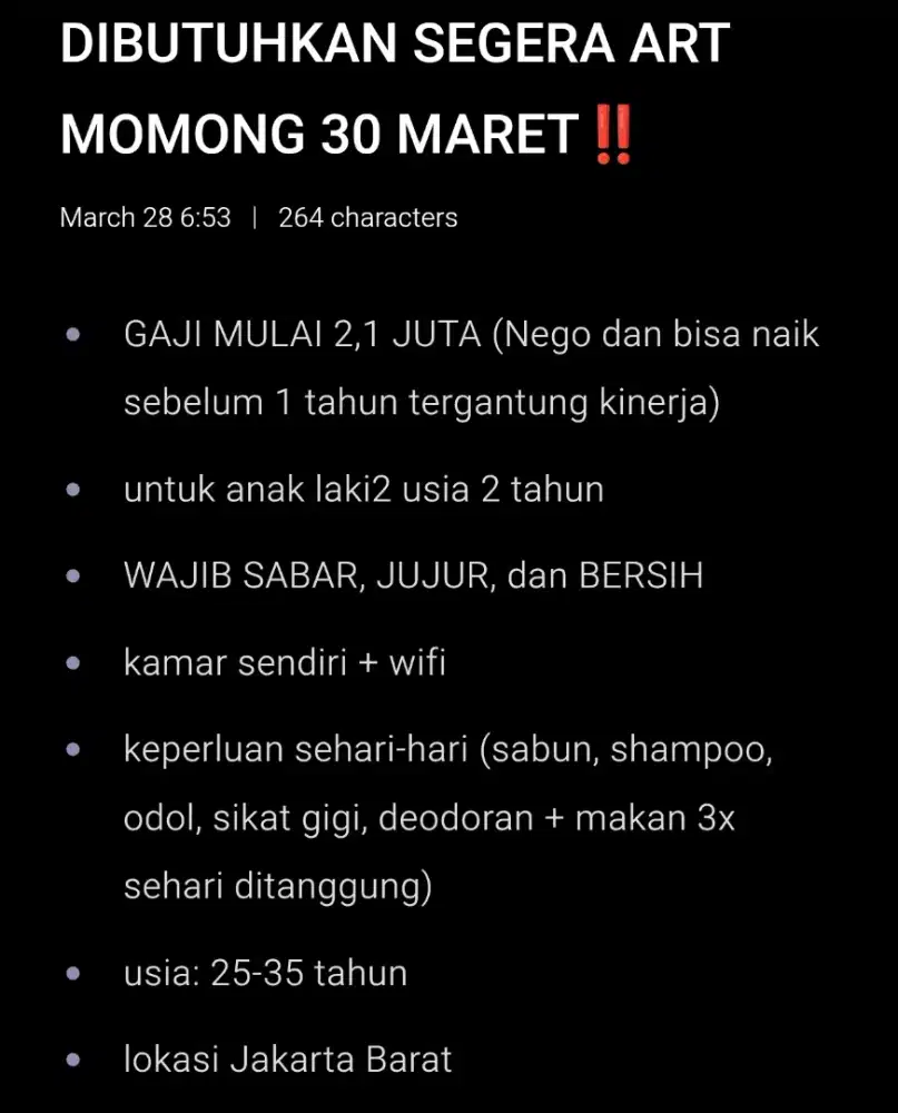 ART MOMONG START 30 MARET