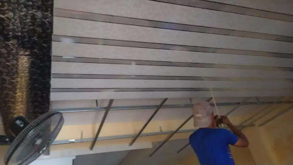 Plafon pvc dan plafon gipsum, partisi, plafon jebol,