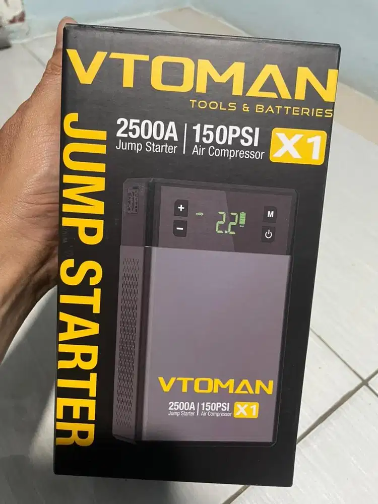 Vtoman X1 Powerbank jump starter dan pompa ban elektrik