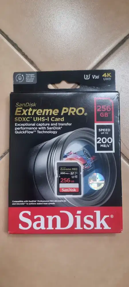 Sandisk SD Card 256GB Extreme Pro