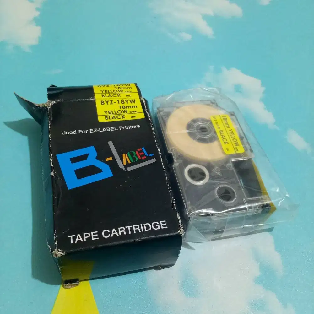 Label casio tape cartridge for ez-label printer 18mm 18 mm yellow