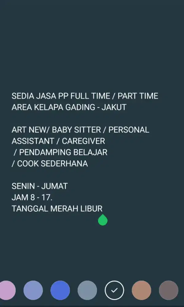 JASA ART New, dll PP Senin-Jumat 8-17.00 Tgl Merah libur. Klp Gading.