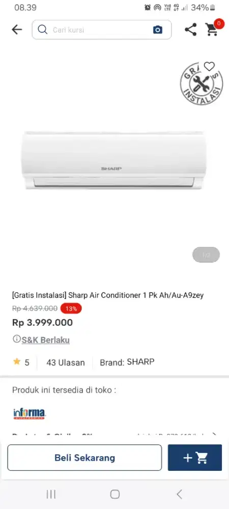 PROMO KREDIT SHARP AC 1 PK