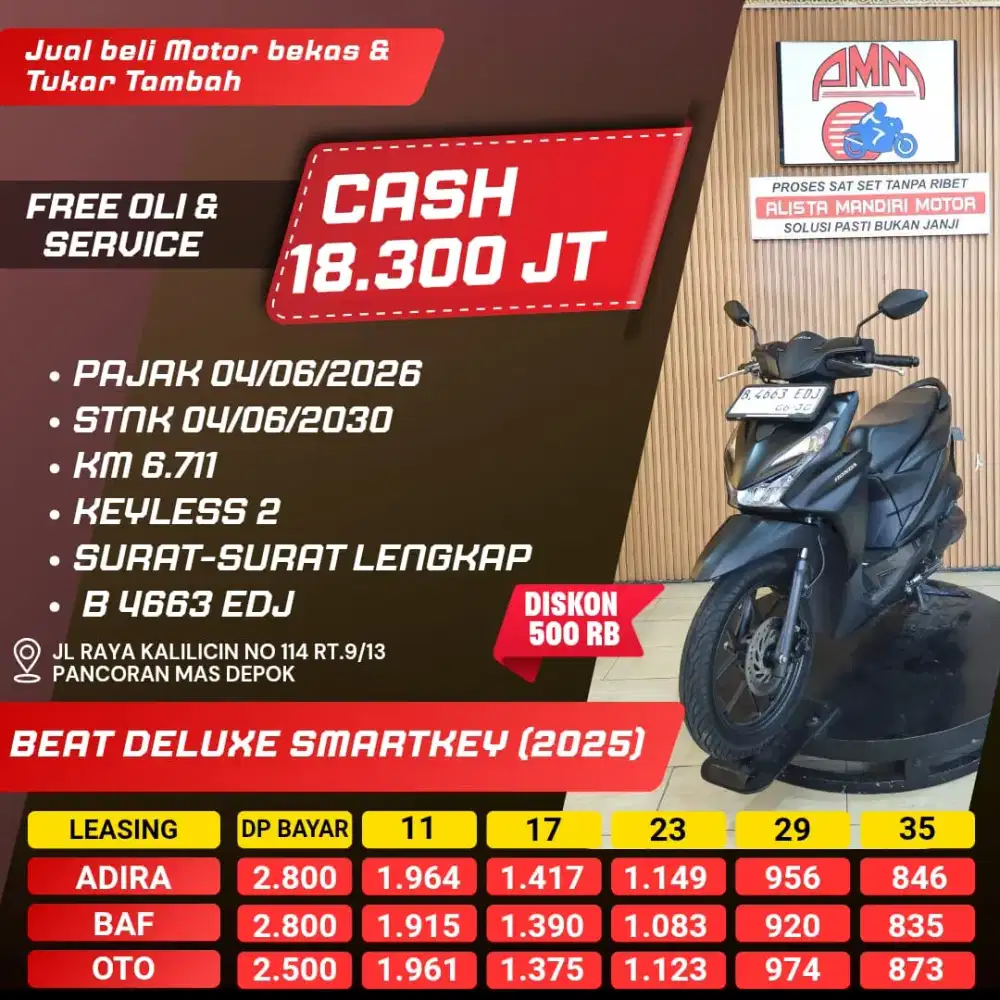 BEAT SMARTKEY, 2025, BS TT, CC, KREDIVO, CASH/ KREDIT
