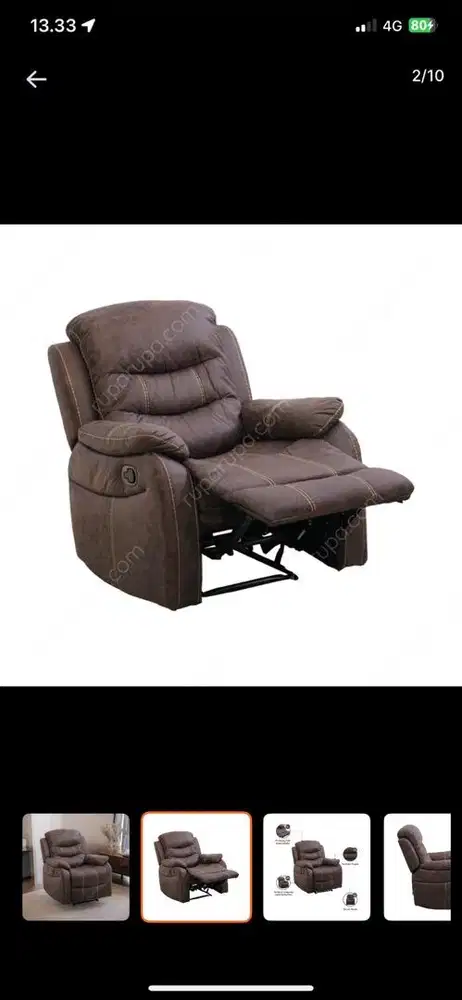 Sofa Recliner 1 Seater Brown