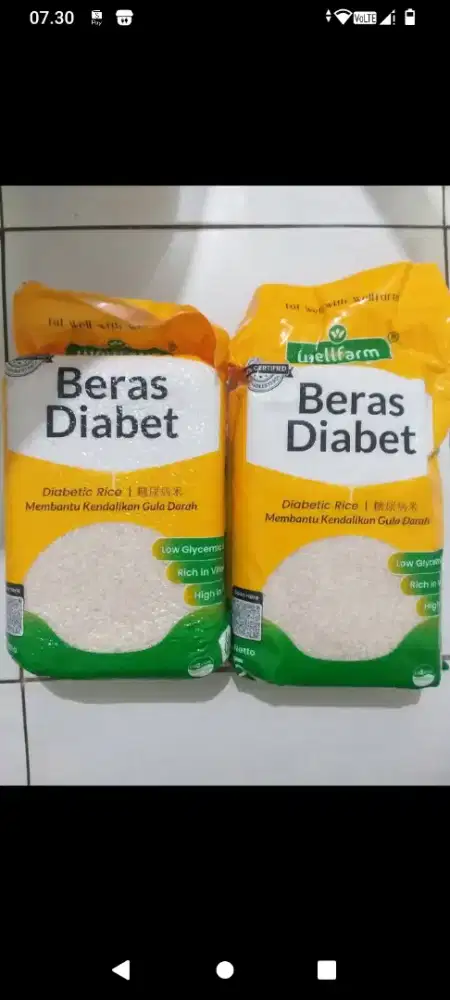 Beras diabetes organik 5kg kemasan vacum wellfan