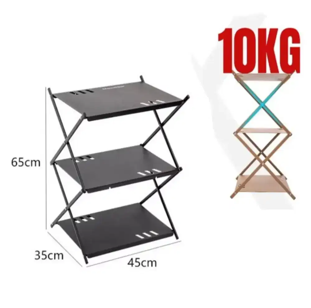 Rak susun dan meja mountain hiker