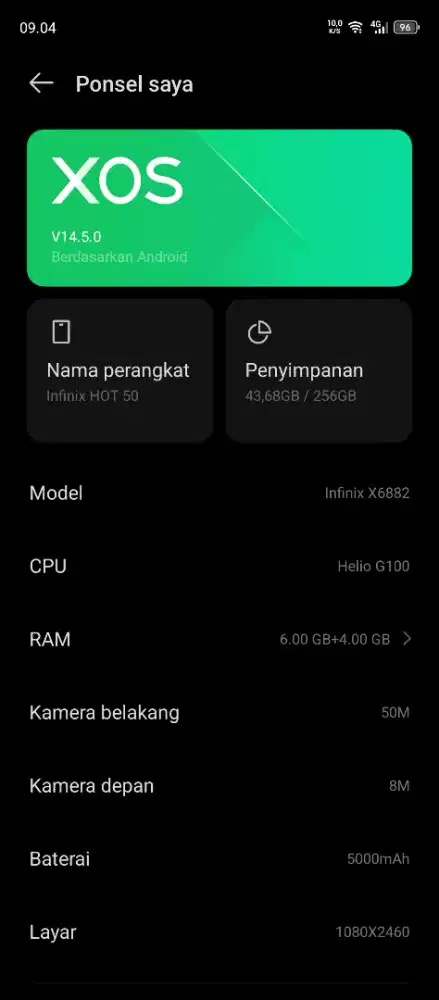 Infinix hot 50 6+6/256