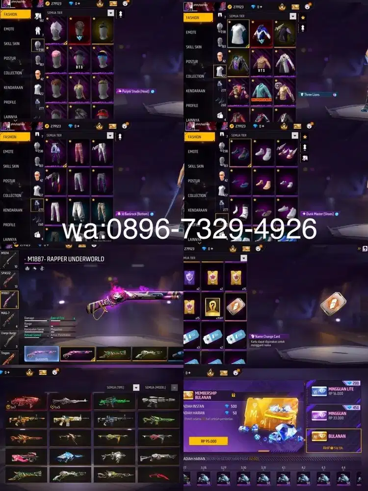 STOK AKUN FF SPEK GG MAX1 SG REAPER LOG GOGGLE