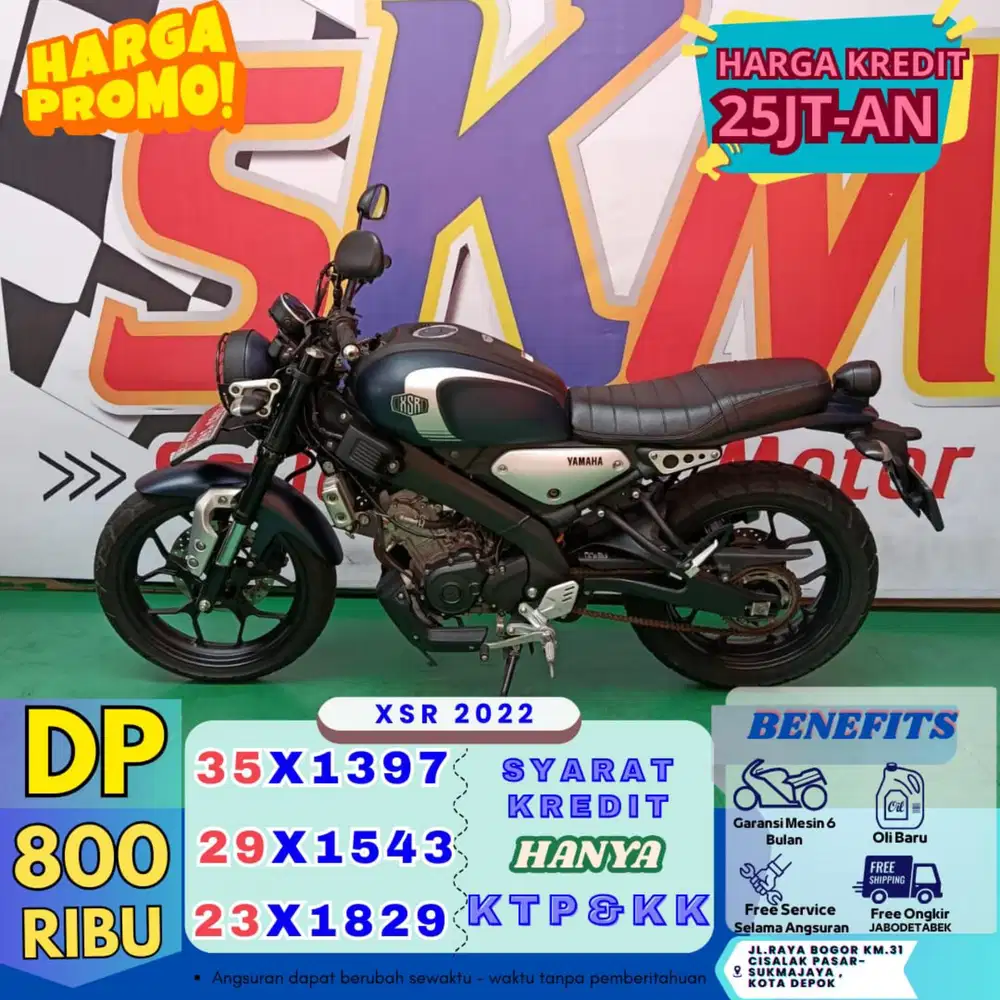 (Xsr 2022 DP:800  garansi mesin 6bulan cash credit