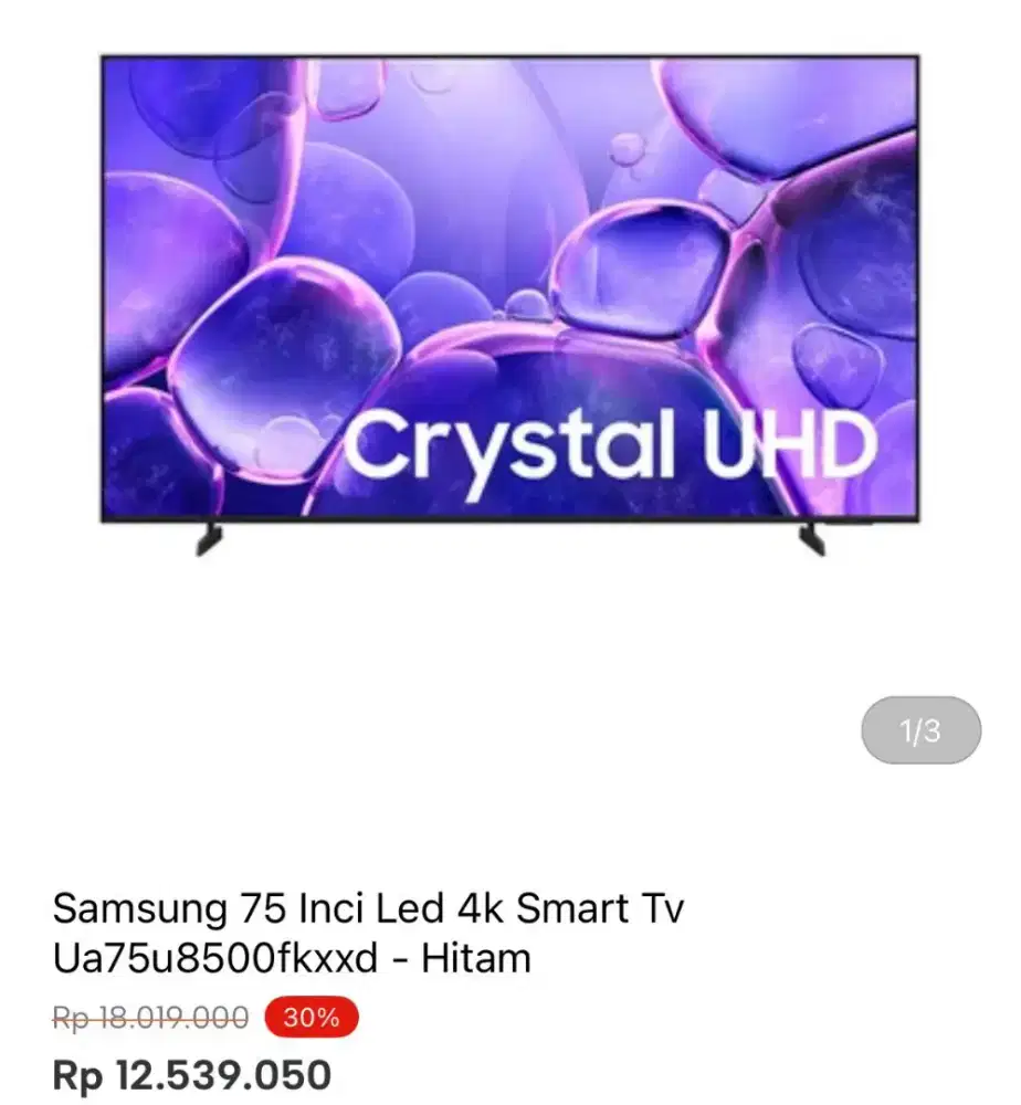 SAMSUNG 75 INCH LED 4K SMART TV