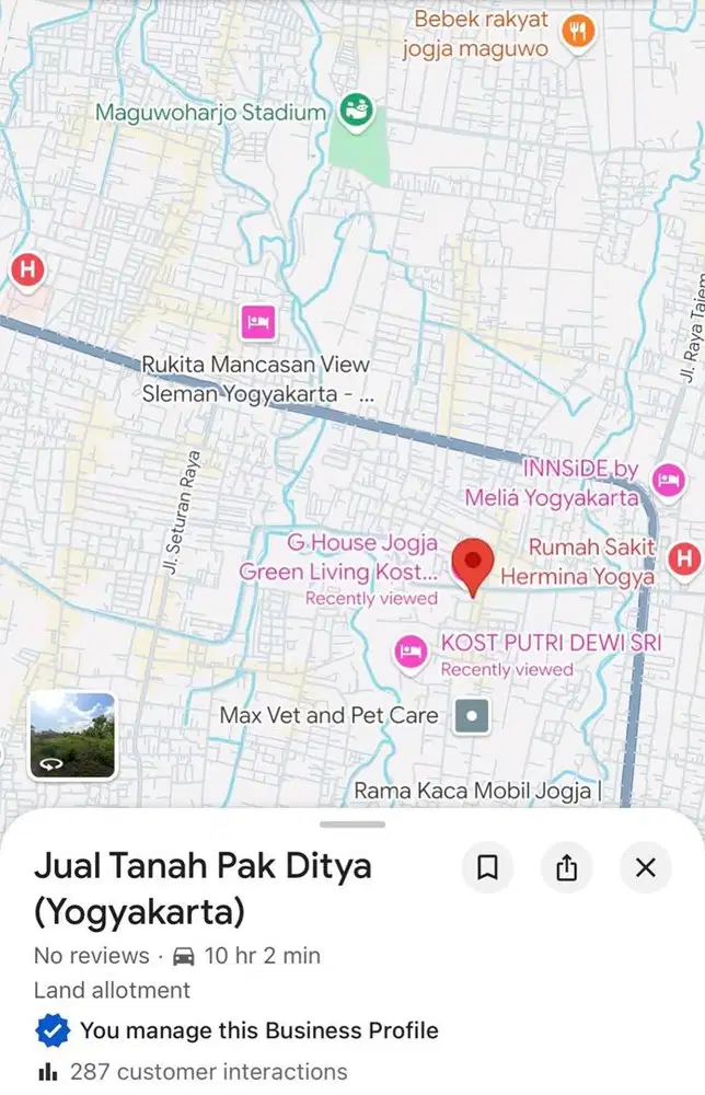 Dijual Tanah Strategis (RingRoad Utara) SHM