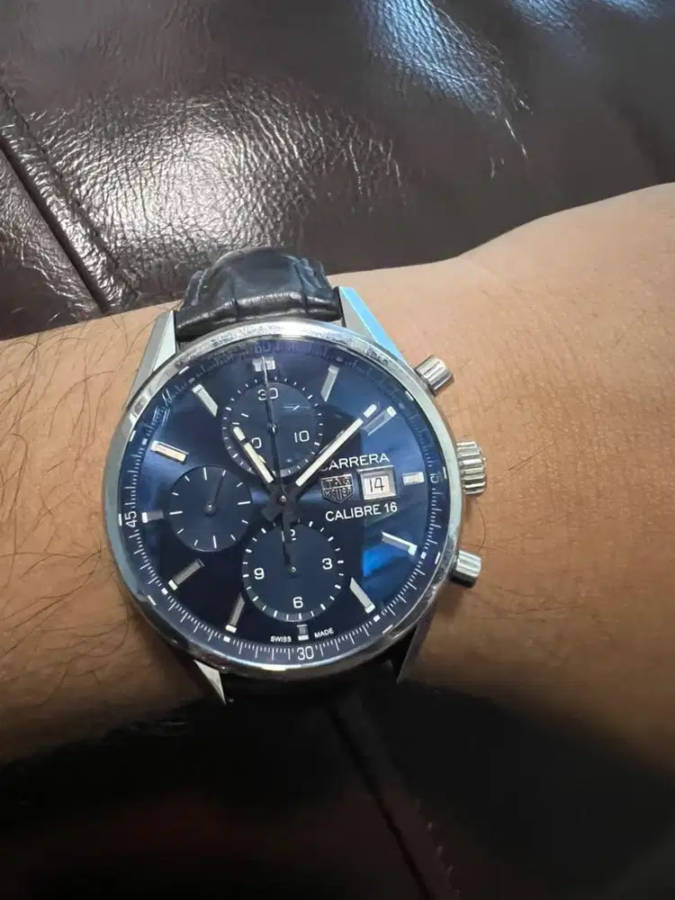 Tag heuer carerra biru full original mewah