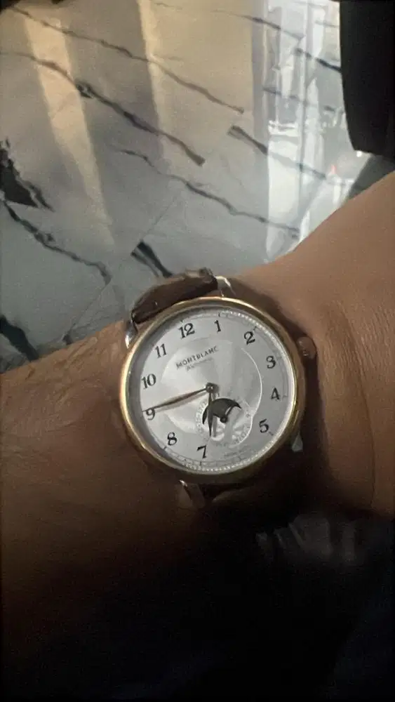 monblance moonphase automatic emas combinasi