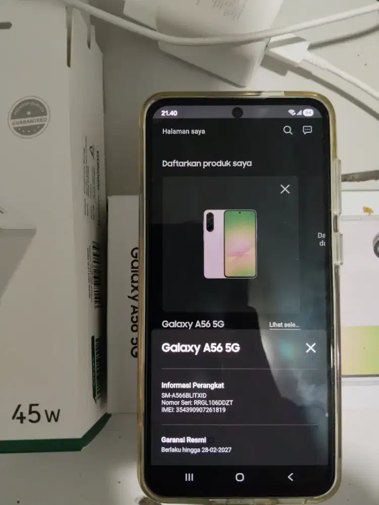 Jual samsung a56 fullset 8/256