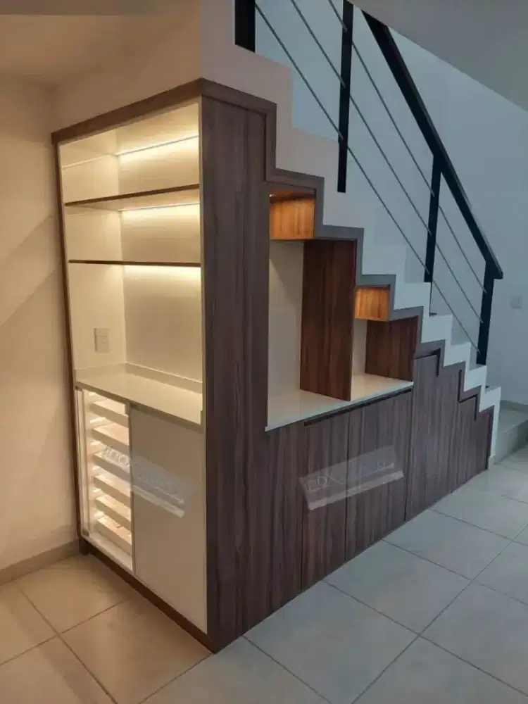 Kabinet Rak Lemari Bawah Tangga Custom