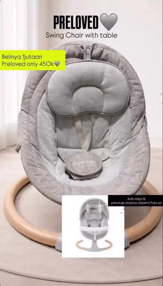 Swing chair with table sugar baby