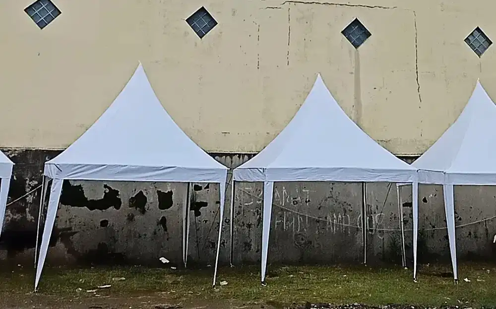 (Baru 1x Pemakaian) Tenda Kerucut Ukuran 3mX3m Single Deck