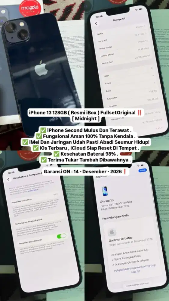 Iphone 13 128 Garansi Resmi Ibox