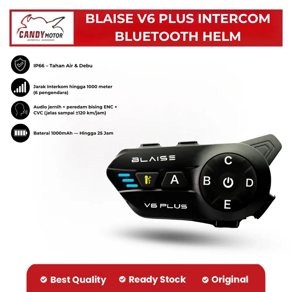 BLAISE V6 Plus Intercom Helm Bluetooth