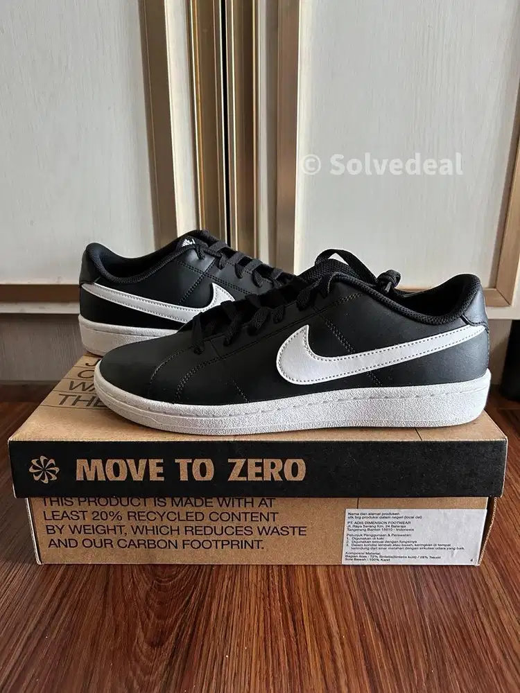 Sepatu Nike Court Royale 2 Low Next Nature Black White Original