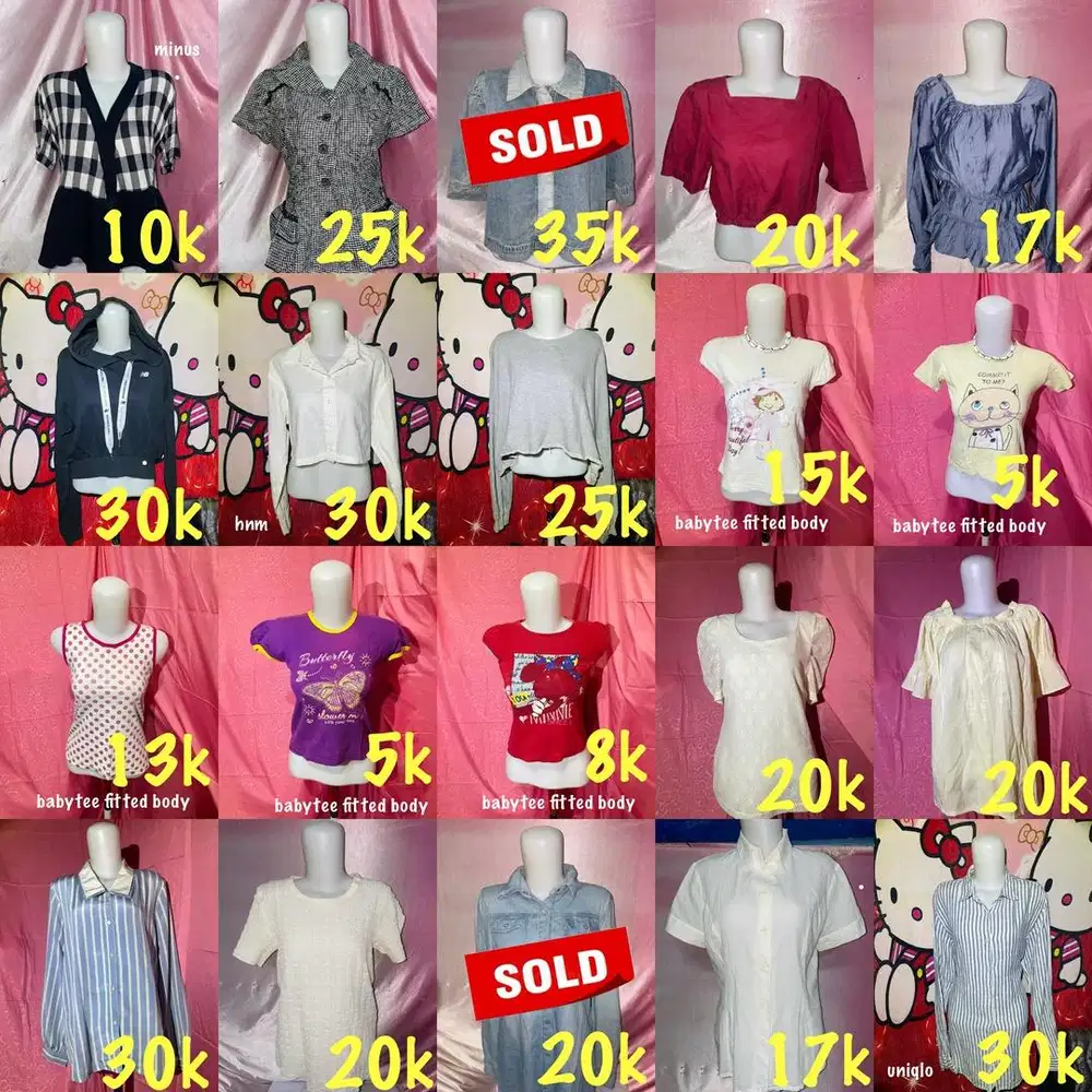 preloved murah atasan bawahan wanita