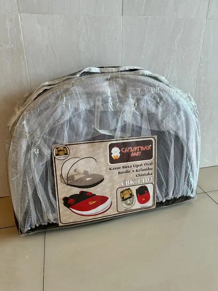 Kasur busa lipat oval bordir + kelambu