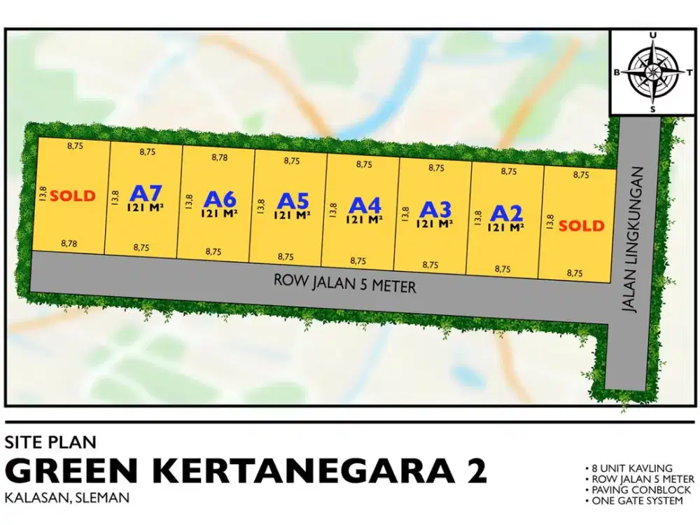 260 Jt, Tanah Strategis Tepi Jalan Aspal Lebar