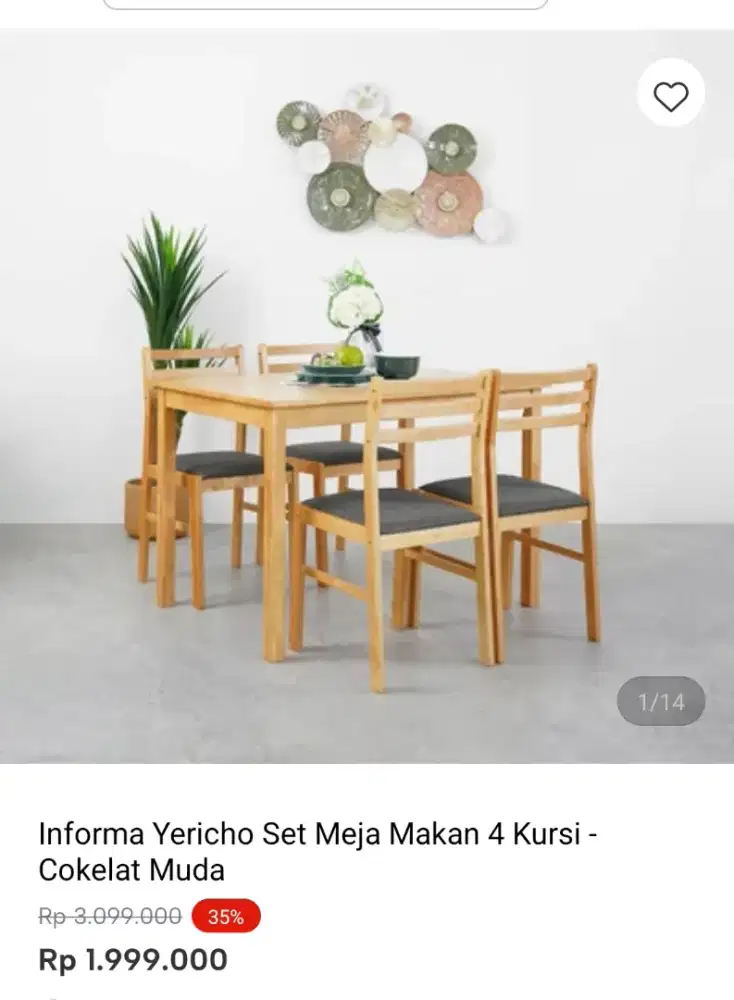 Meja Makan Informa Yericho 4 kursi