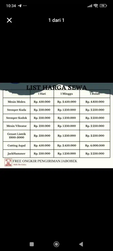 Sewa mesin mesin teknik