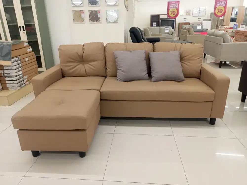 Sofa L Tasyi Brown