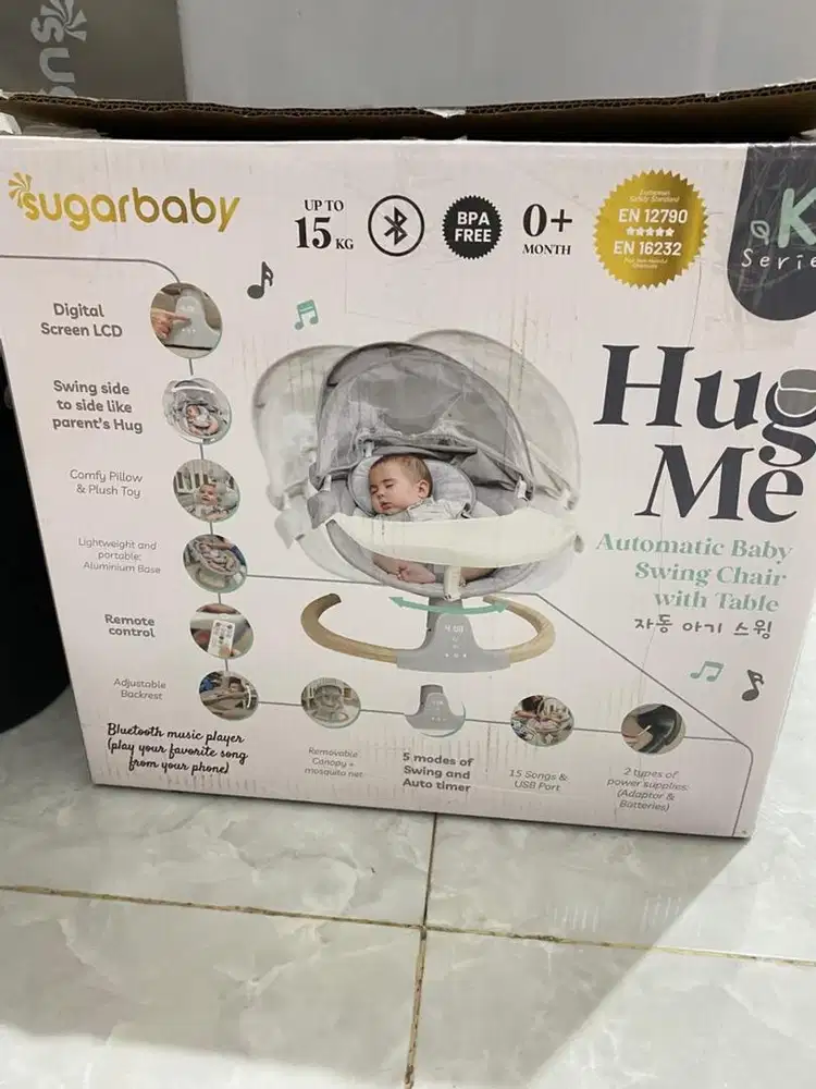 Sugar Baby Hug Me NEW K-Series Automatic Baby Swing Chair Warna Hitam