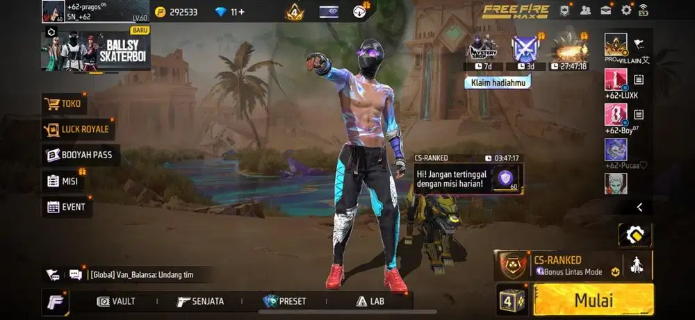 Akun free fire isian bisa langsung cek