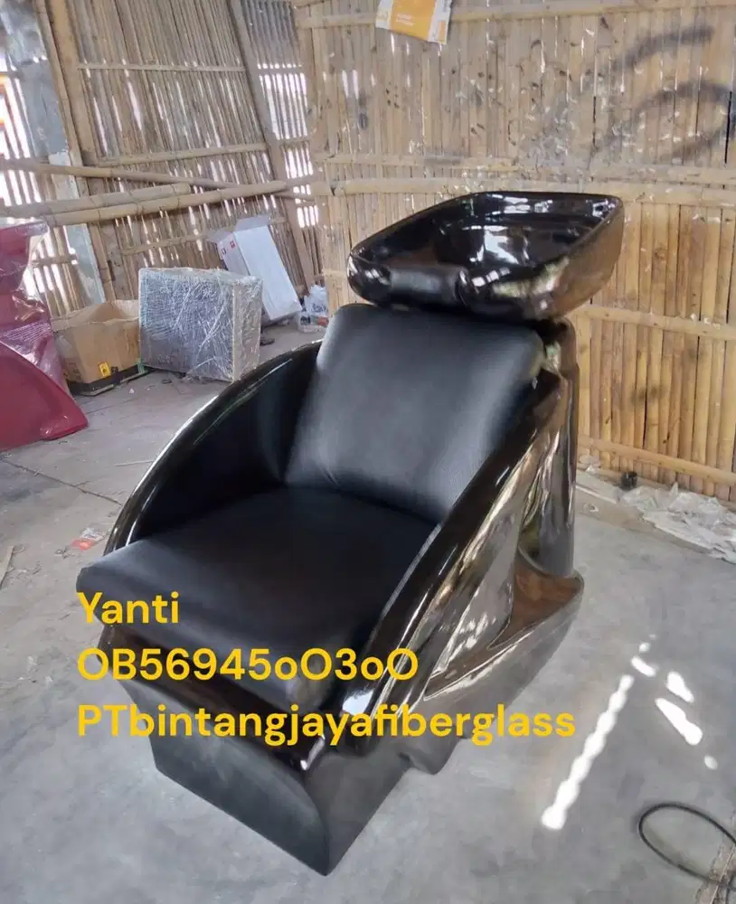 kursi keramas tipe duduk full hitam,kursi keramas tiduran jok kancing